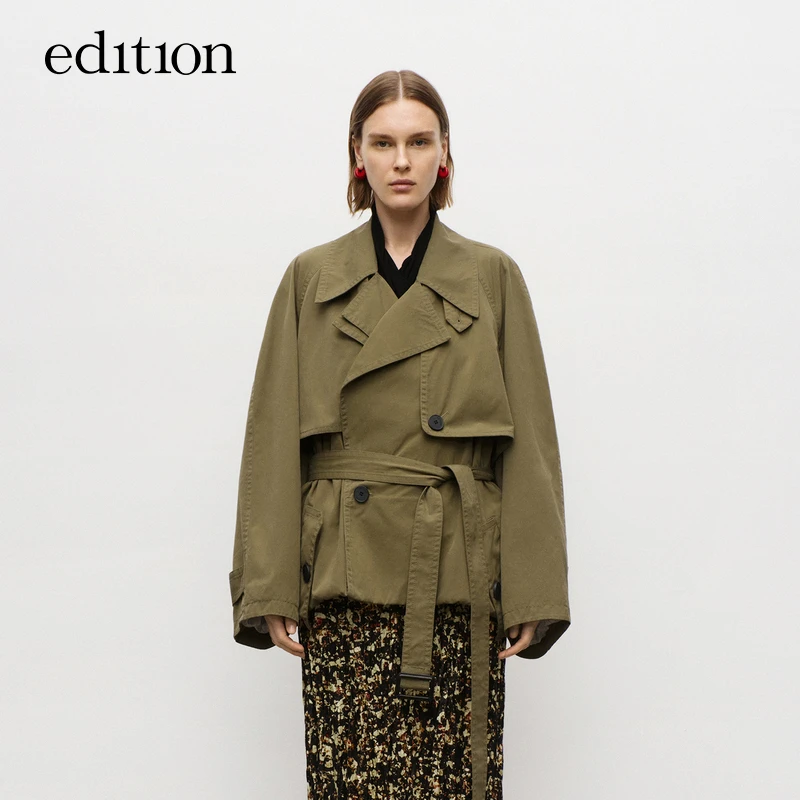 【商场同款】edition秋季款短款收腰风衣外套#EBD3TRC003