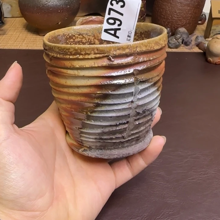 宫尾昌宏炼入手握杯备前烧