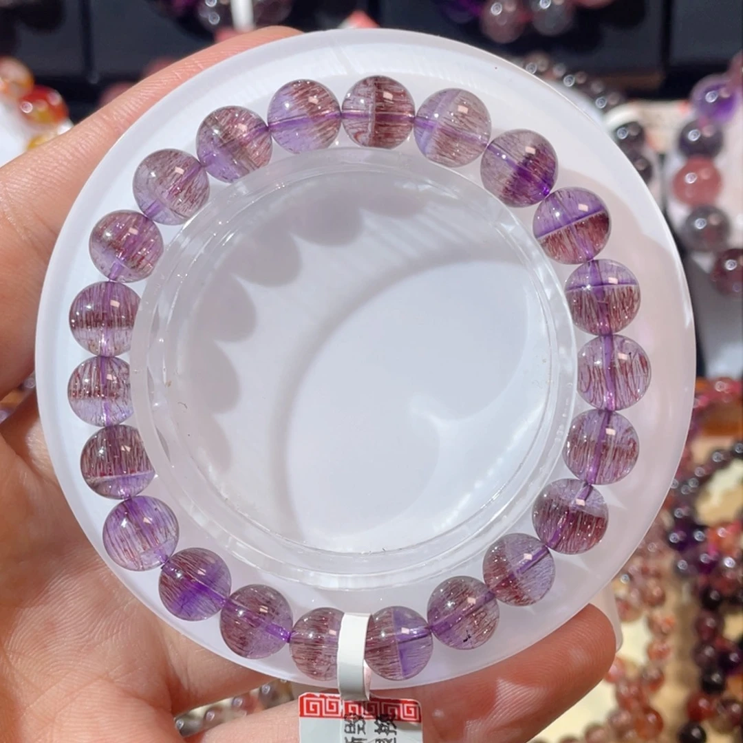 未镶嵌手链水晶紫红超8.8