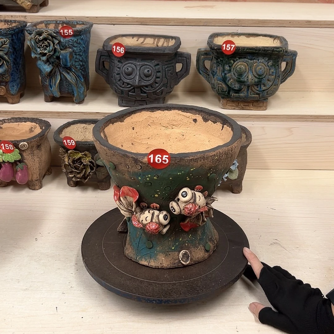 紫砂花盆165号内口19外高19