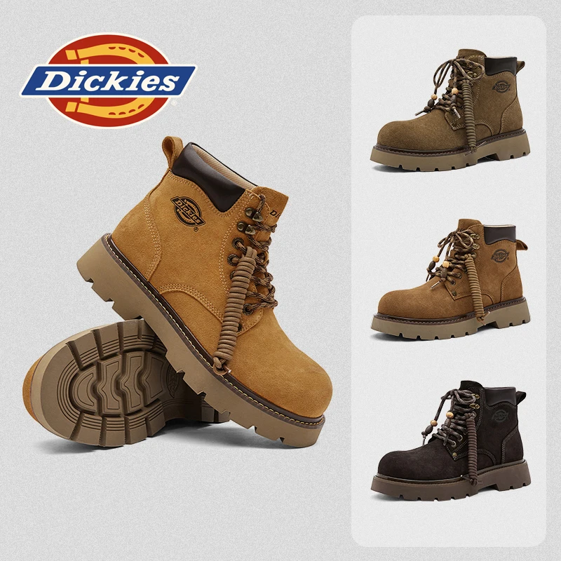 Dickies户外马丁靴男士保暖鞋秋冬英伦风防滑皮靴潮流百搭