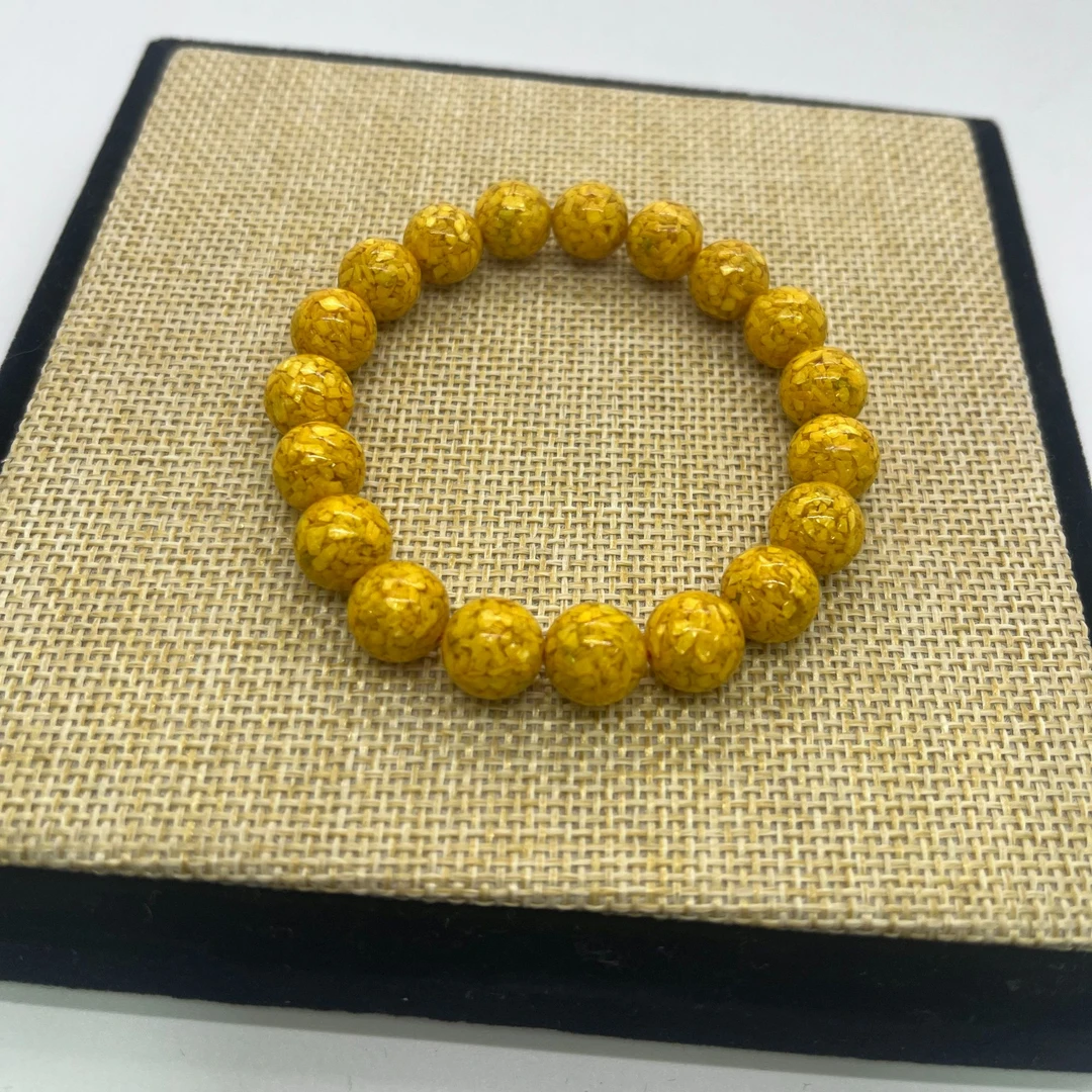 非金属树脂手链 黄色素圈8mm手链xh1004