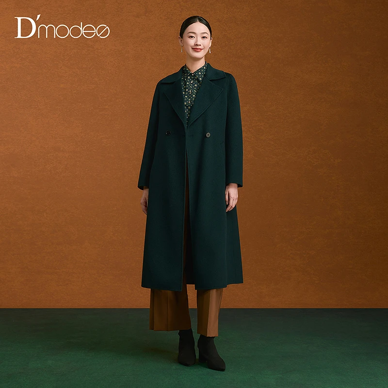 黛玛诗2025秋冬新品100％羊绒大衣女中长款通勤外套DC08027254