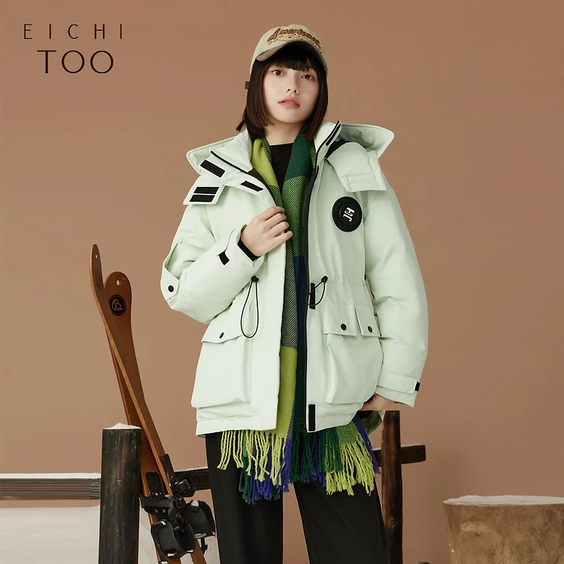 爱居兔工装风时尚连帽羽绒服外套EWRAJ4N010A