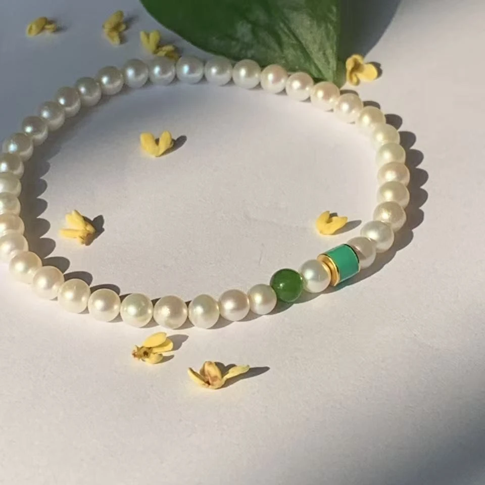 非金属仿珍珠手链 天然珍珠手链轻奢风百搭经典款珍珠手链