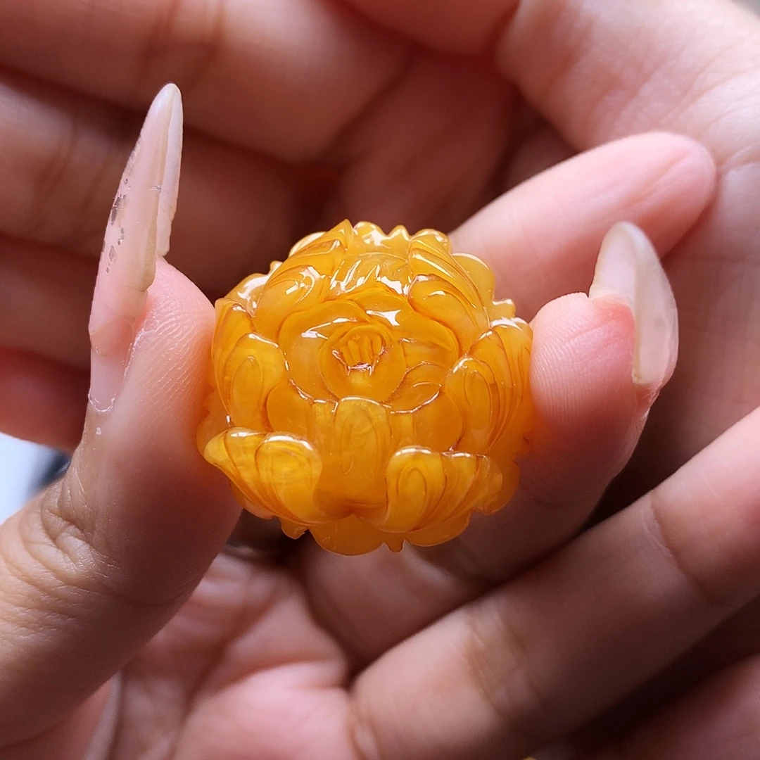 蜜蜡银S925镶嵌戒指戒指