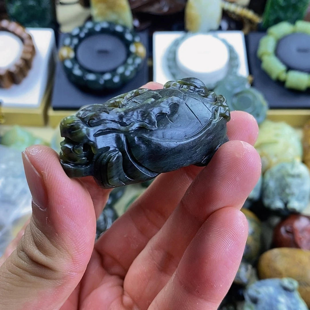 岫岩河磨玉（透闪石质玉）手把未镶嵌