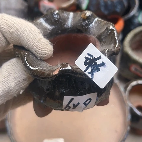 红陶粗陶花盆手工
