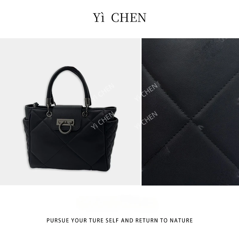 【Yì CHEN】FES-6098-黑色 简约时尚女士新款轻奢单肩斜跨包