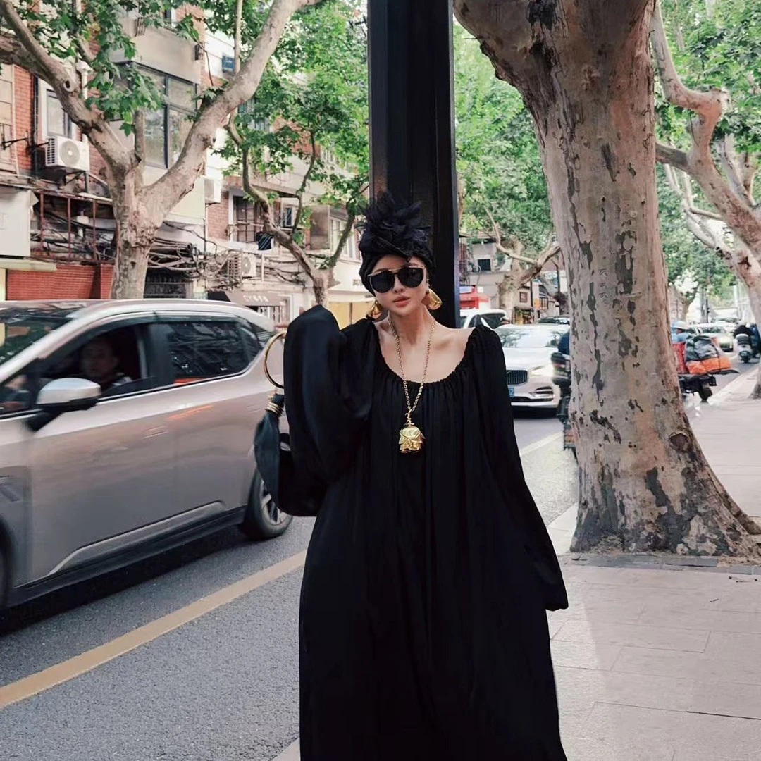 洪小妍自留  慵懒显瘦多穿大袍裙