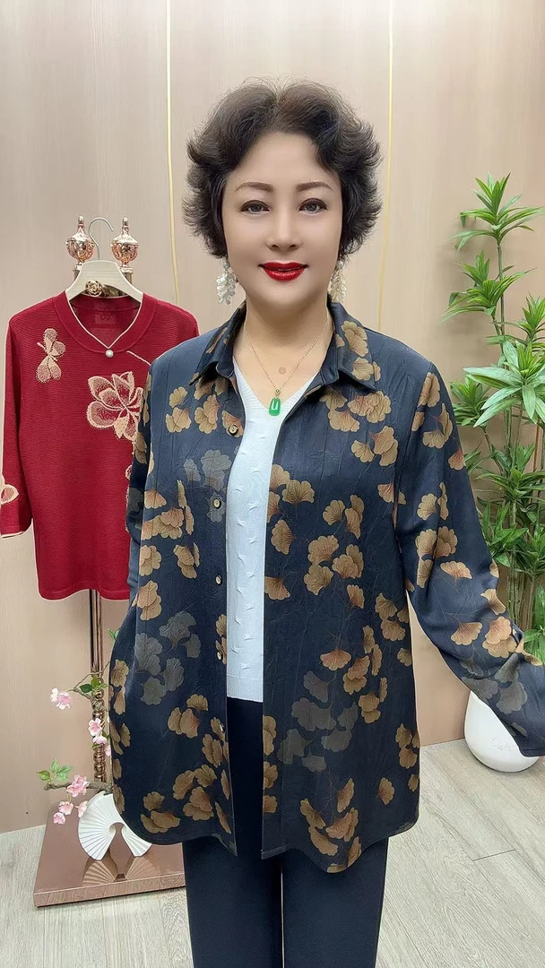 CF#25815 长袖  衣长77  中老年女装 秋季新款时尚洋气外套