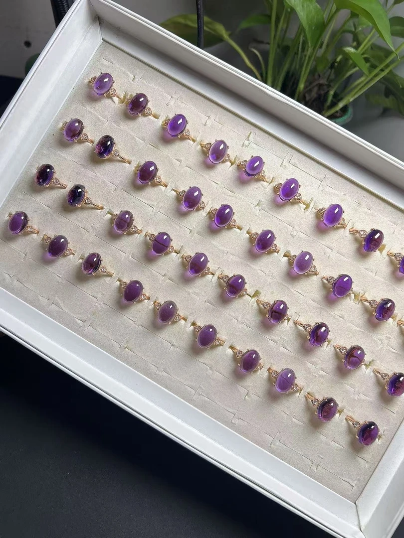 **6004  紫水晶戒指（拍一发一 多样性发货）