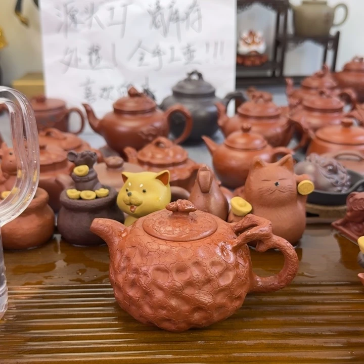 锋***5紫砂茶壶供春朱泥全手