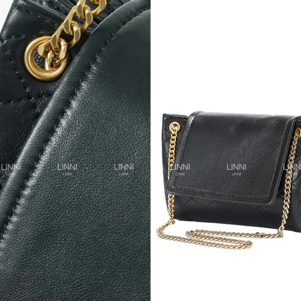 LINNI｜原版napa小羊皮Nolita链条包翻盖肉感小方包单肩斜挎女包