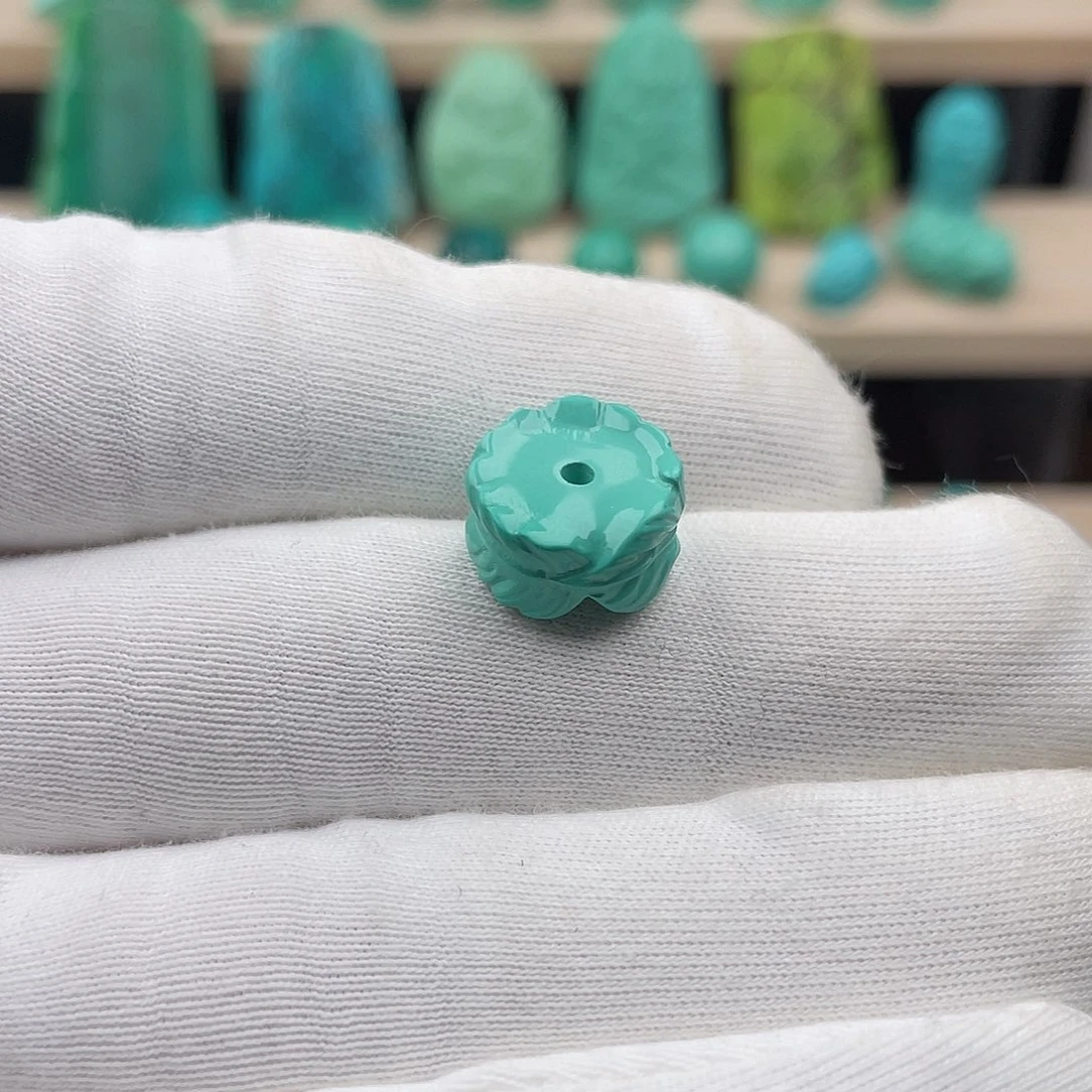 湖北秦古绿料12mm羽毛扣