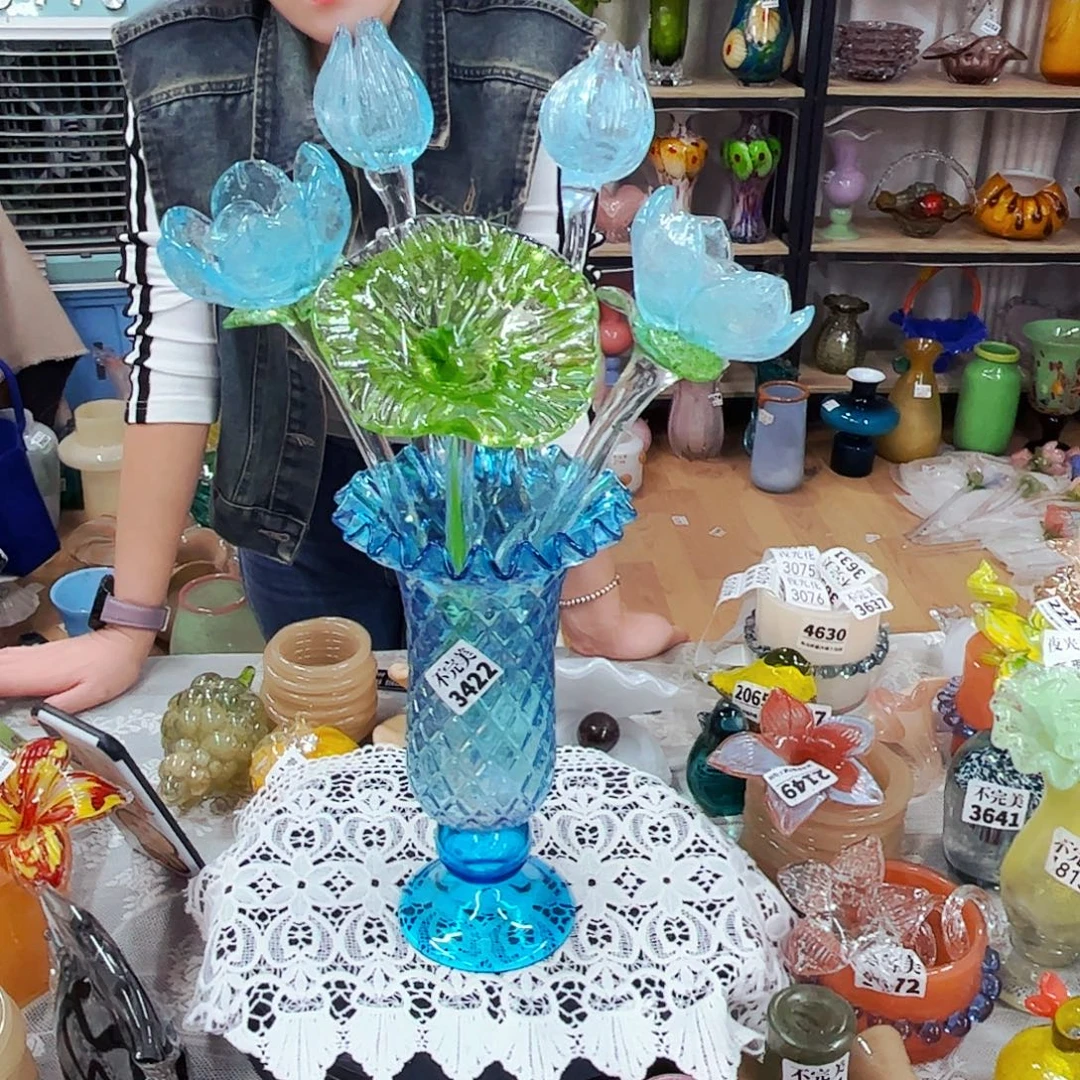 5花1瓶 家悦琉璃工艺品瓶不完美