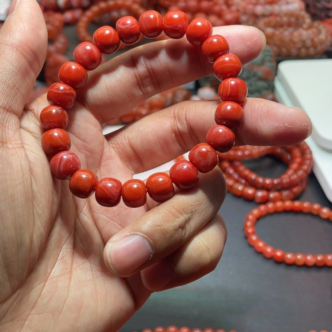 南红玛瑙手链未镶嵌