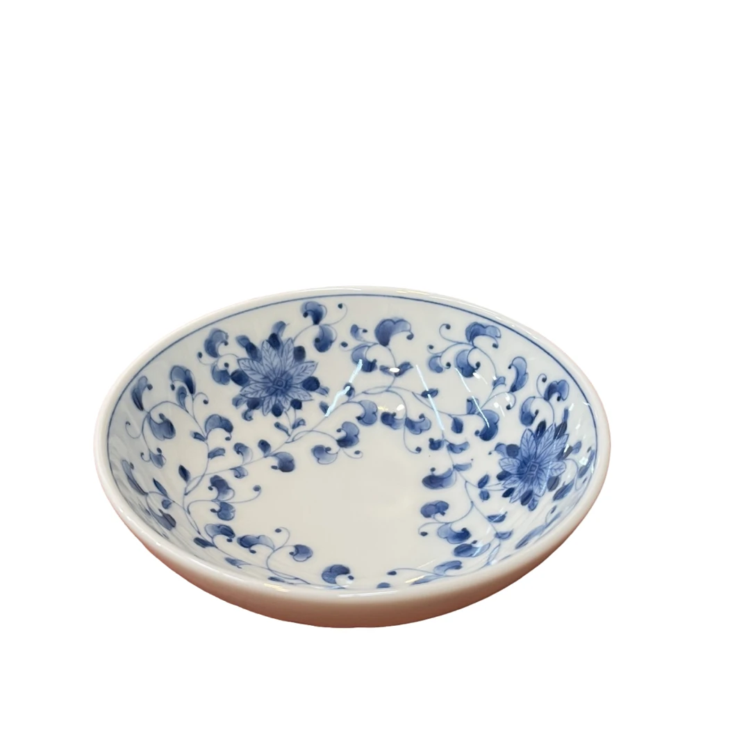 日本进口 蓝凛堂 卷唐草5.3英寸小钵碗