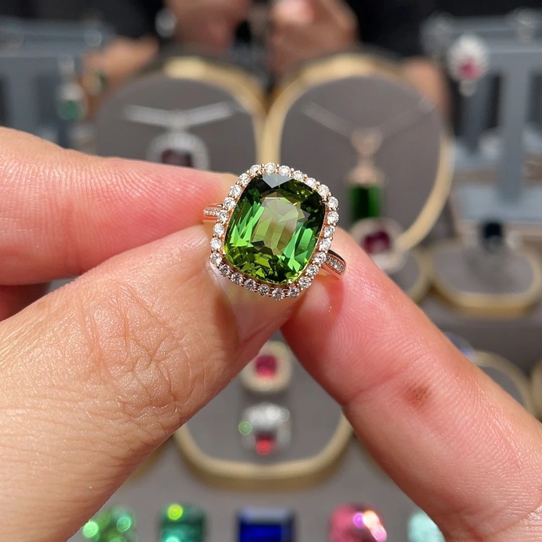 碧玺戒指18K金镶嵌6.94ct