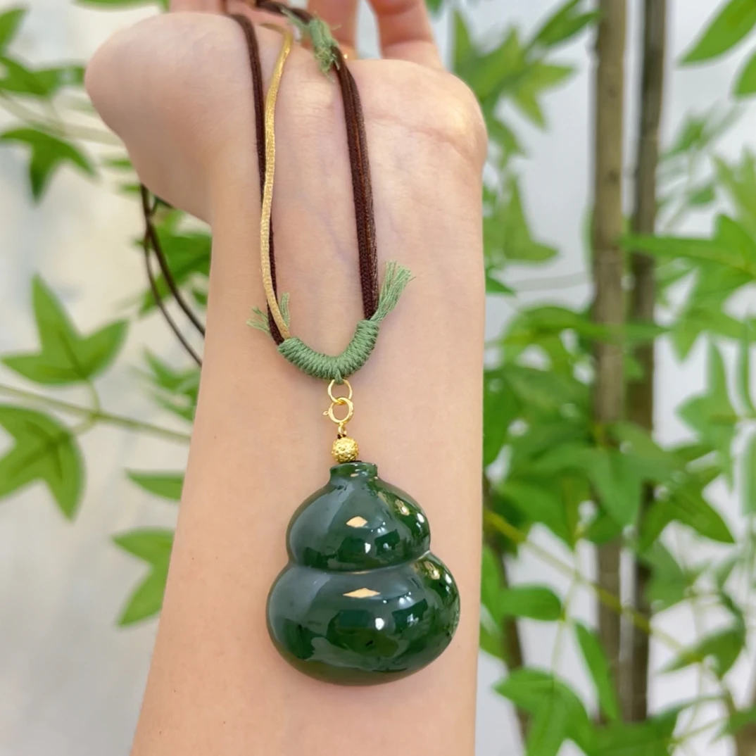 [福禄] 和田玉碧玉大葫芦 多样性发一