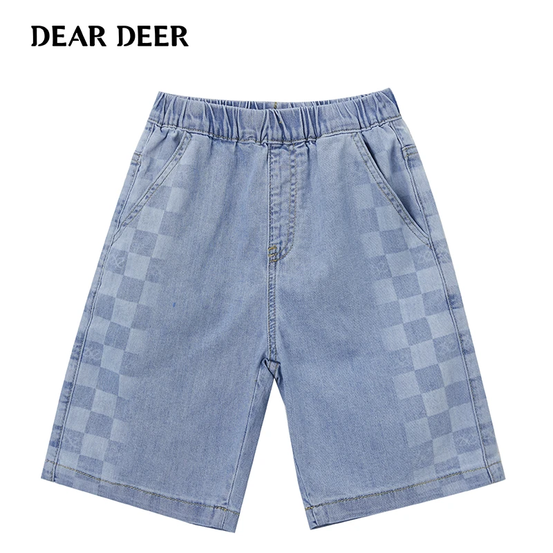 【门店同款】迪迪鹿男大童夏季浅牛仔蓝短裤C123212404