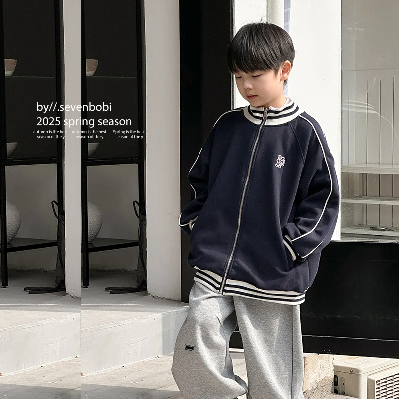 【现货】男童外套春秋款2025新款儿童春款百搭帅气时髦棒球服上衣