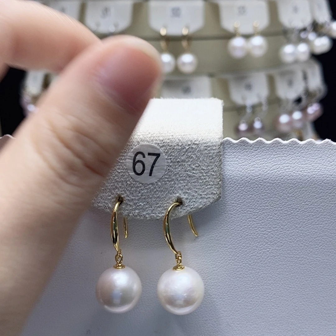 银S925镶嵌淡水珍珠耳饰
