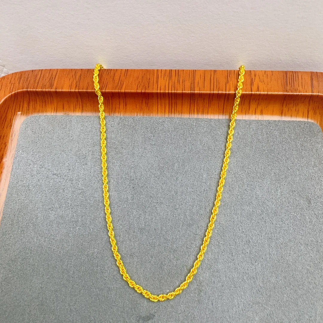 【丁老头甄选】金色麻花项链3033