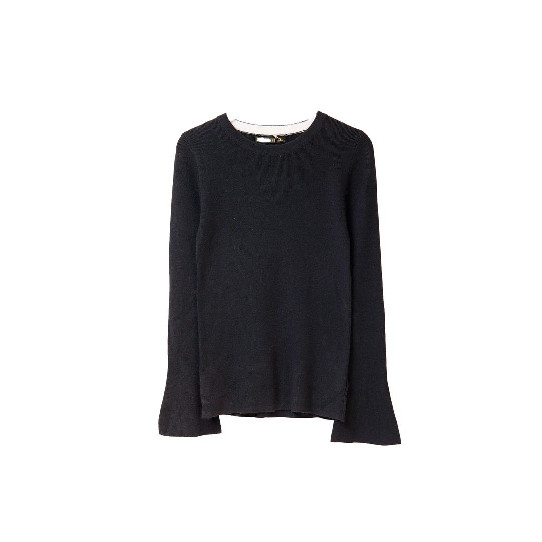 B7VB6F72#秋冬圆领休闲风毛针织衫设计师女装纯色时尚上衣