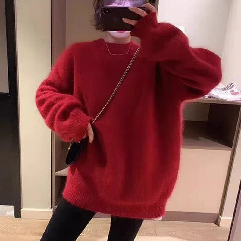 （女装）8361 秋冬加厚保暖时尚外穿宽松水貂绒毛衣