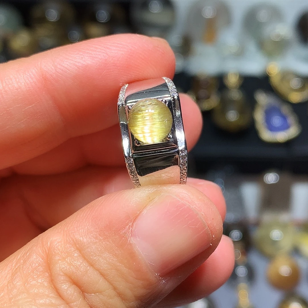 珠宝半成品水晶银S925镶嵌定制款戒指