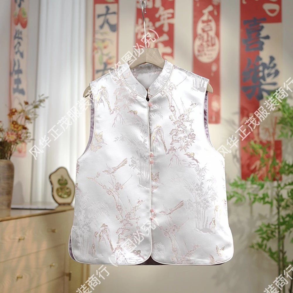 【3810】新中式国风重工提花立领马甲时尚复古马甲中式女装