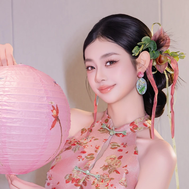 非金属布艺婚庆饰品 新娘仿真花头饰甜美粉超仙旗袍汉服配饰G0202