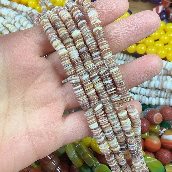 查罗石算珠合金卡6咖色隔片一条