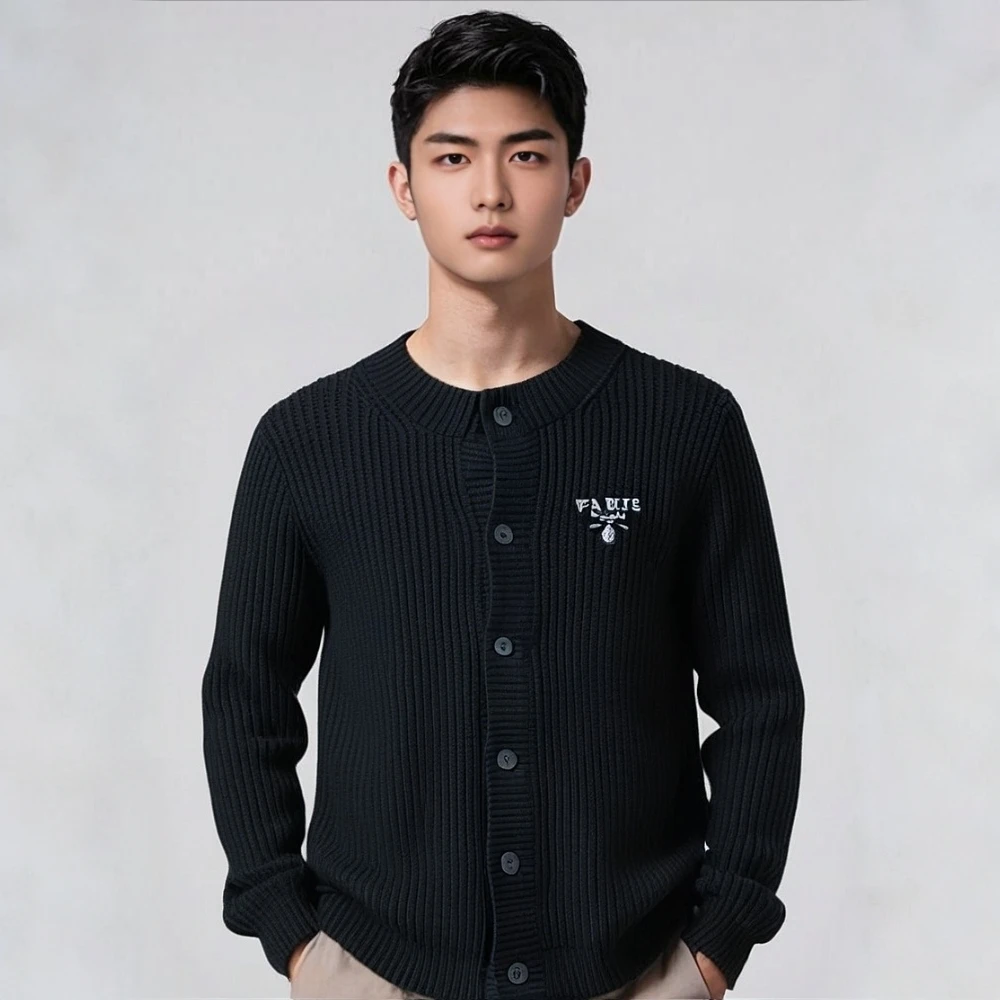 冬季上新美式复古简约刺绣字母潮流时尚扣子款男士外套27号