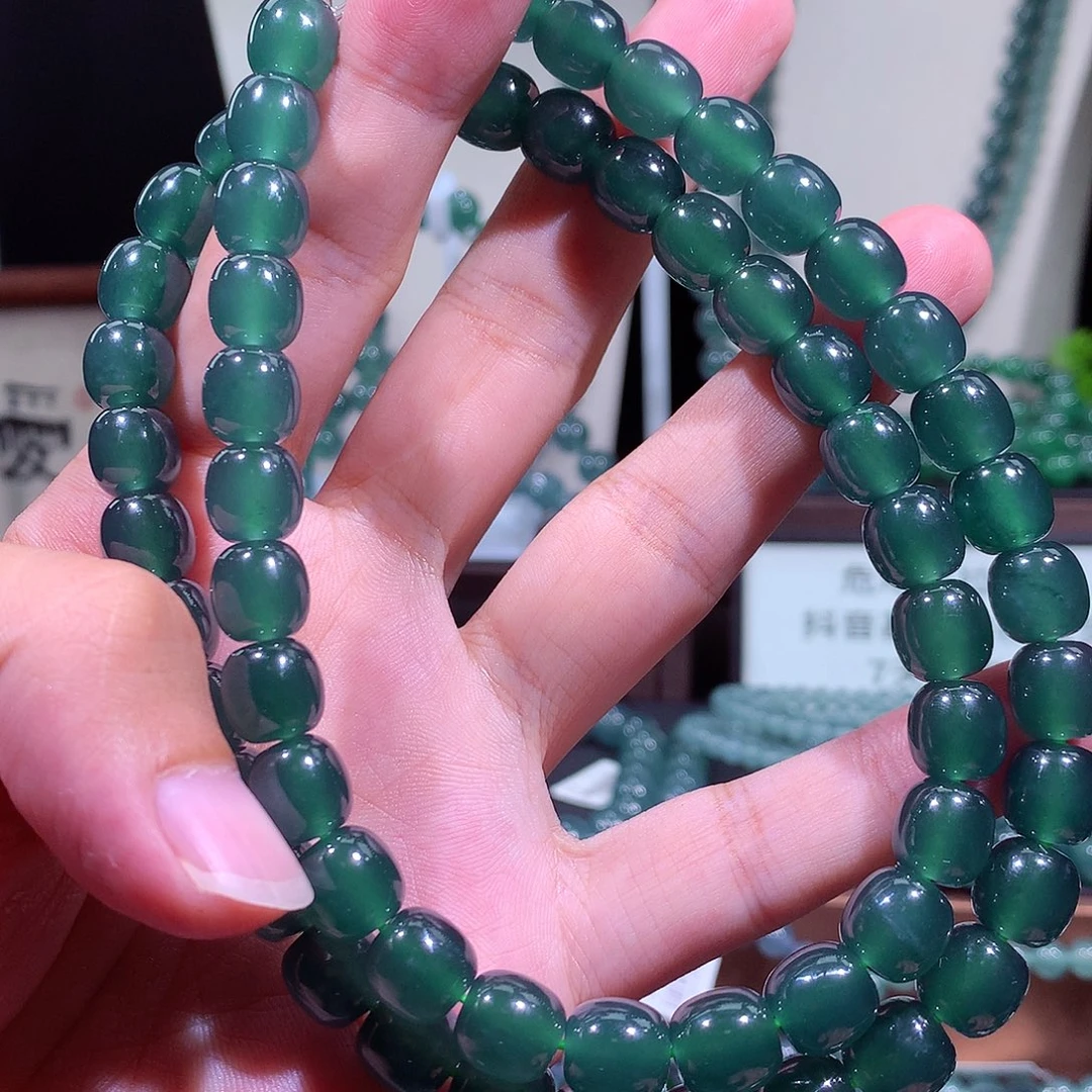易***翡翠未镶嵌手链天然a货翡翠手串9.8