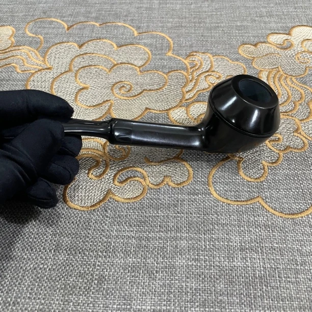 108意大利石楠木高腰黑色礼服牛头烟斗