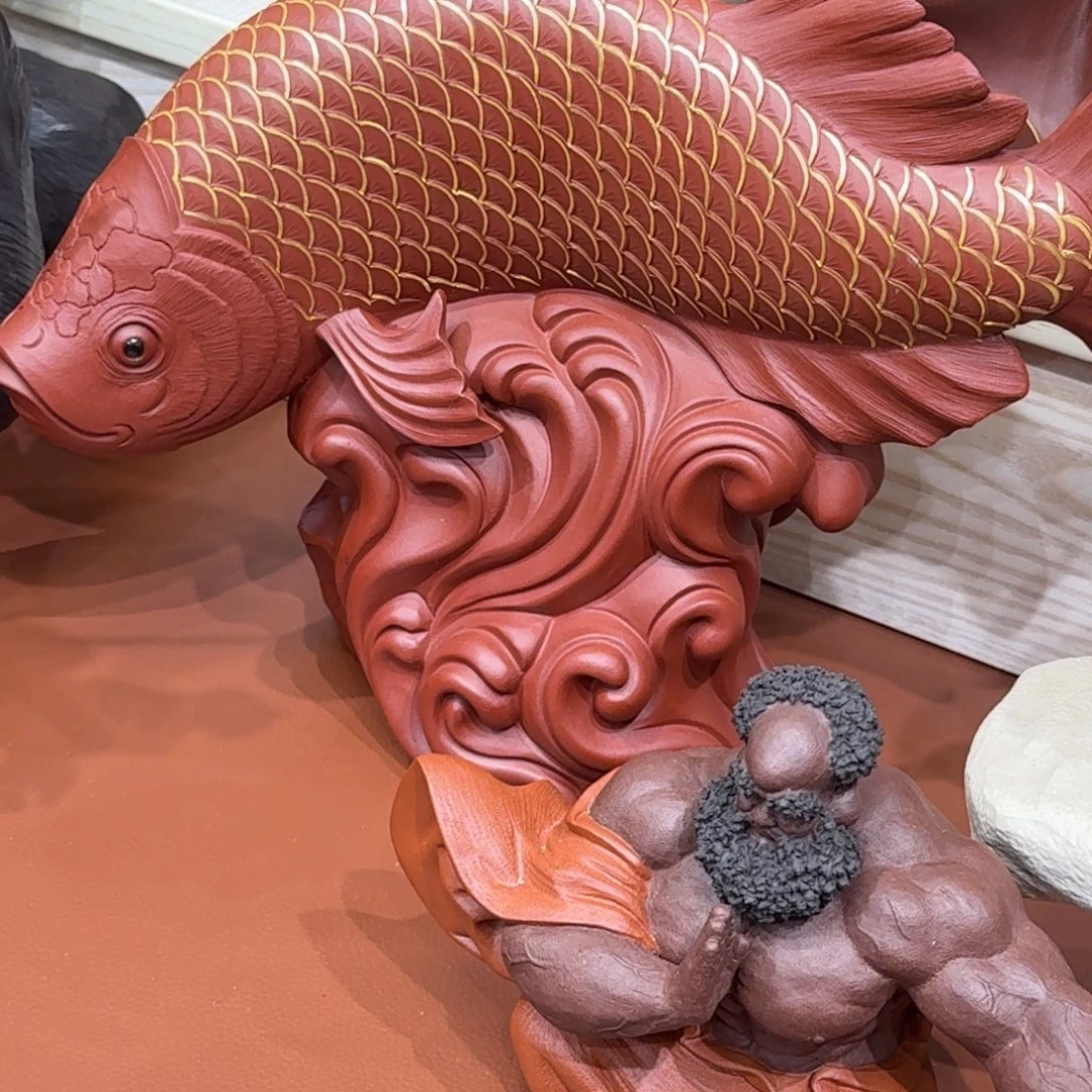 墨***笑紫砂茶宠紫砂年年有鱼
