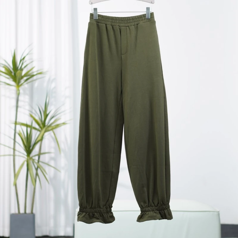 尚系列  Y318-5  女装时尚设计师收脚长裤军绿色FW17R87