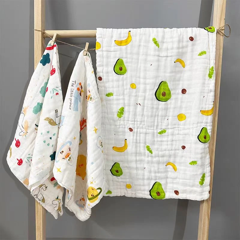 六层纯棉婴童擦脸巾柔软吸水宝宝口水巾六层纱布吸汗巾