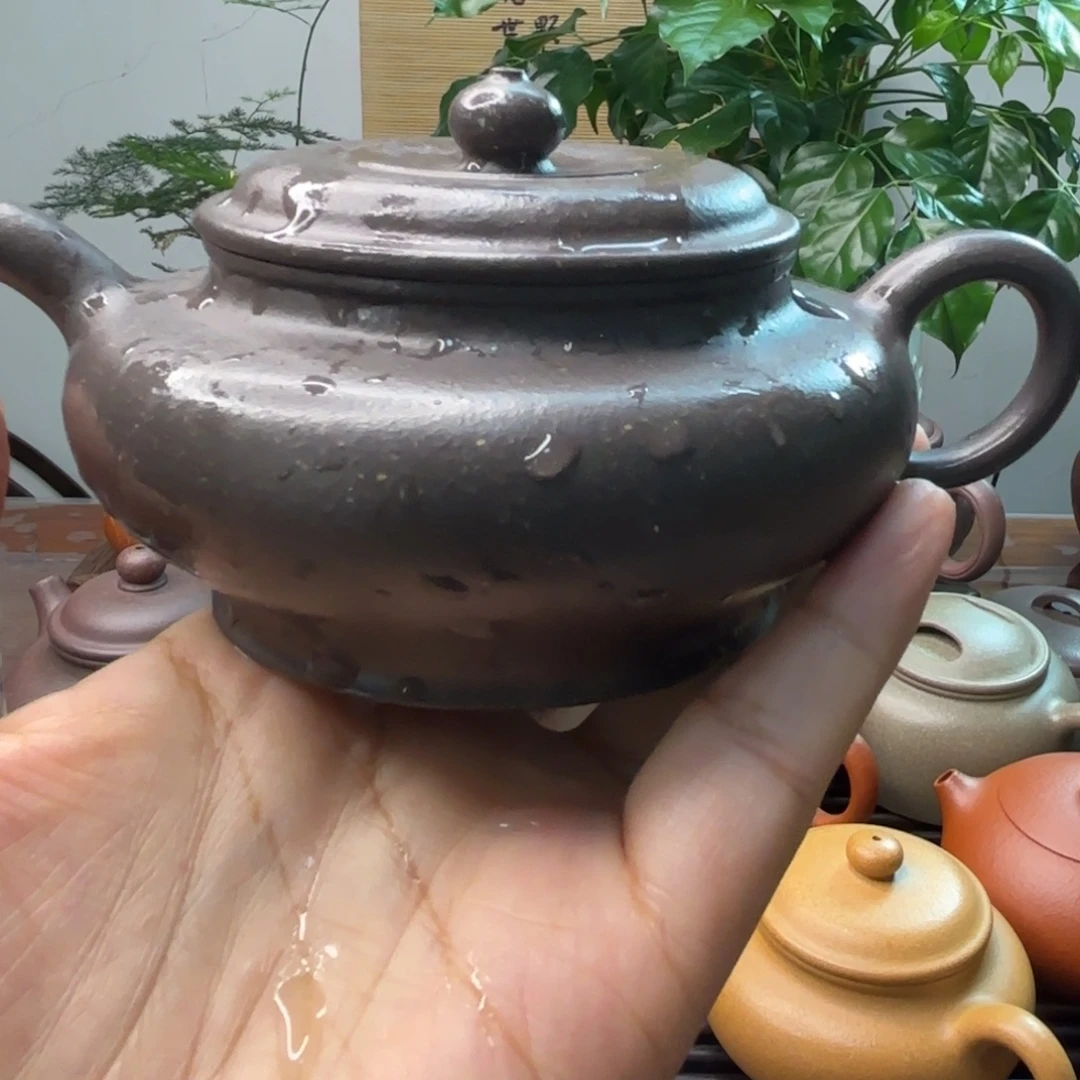茶壶紫砂大水潭天青线圆200cc