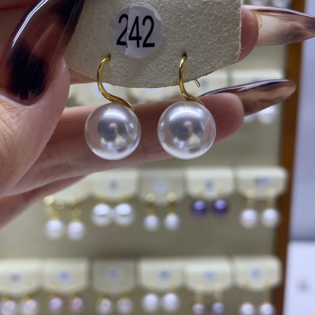 淡水珍珠耳饰银S925镶嵌