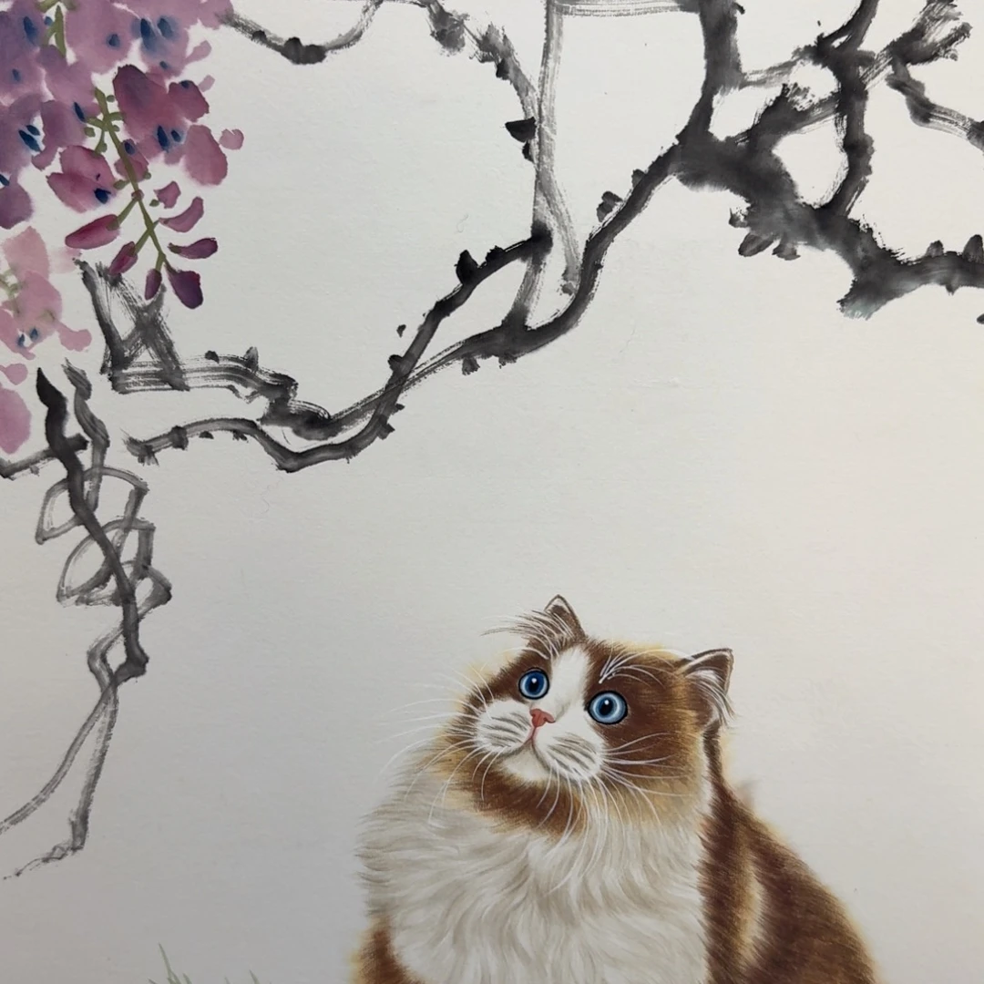 国画纯手绘山水花鸟作品