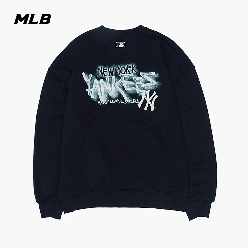 MLB官方 男女情侣时尚百搭街头风背标印花卫衣25秋季新款MTB31