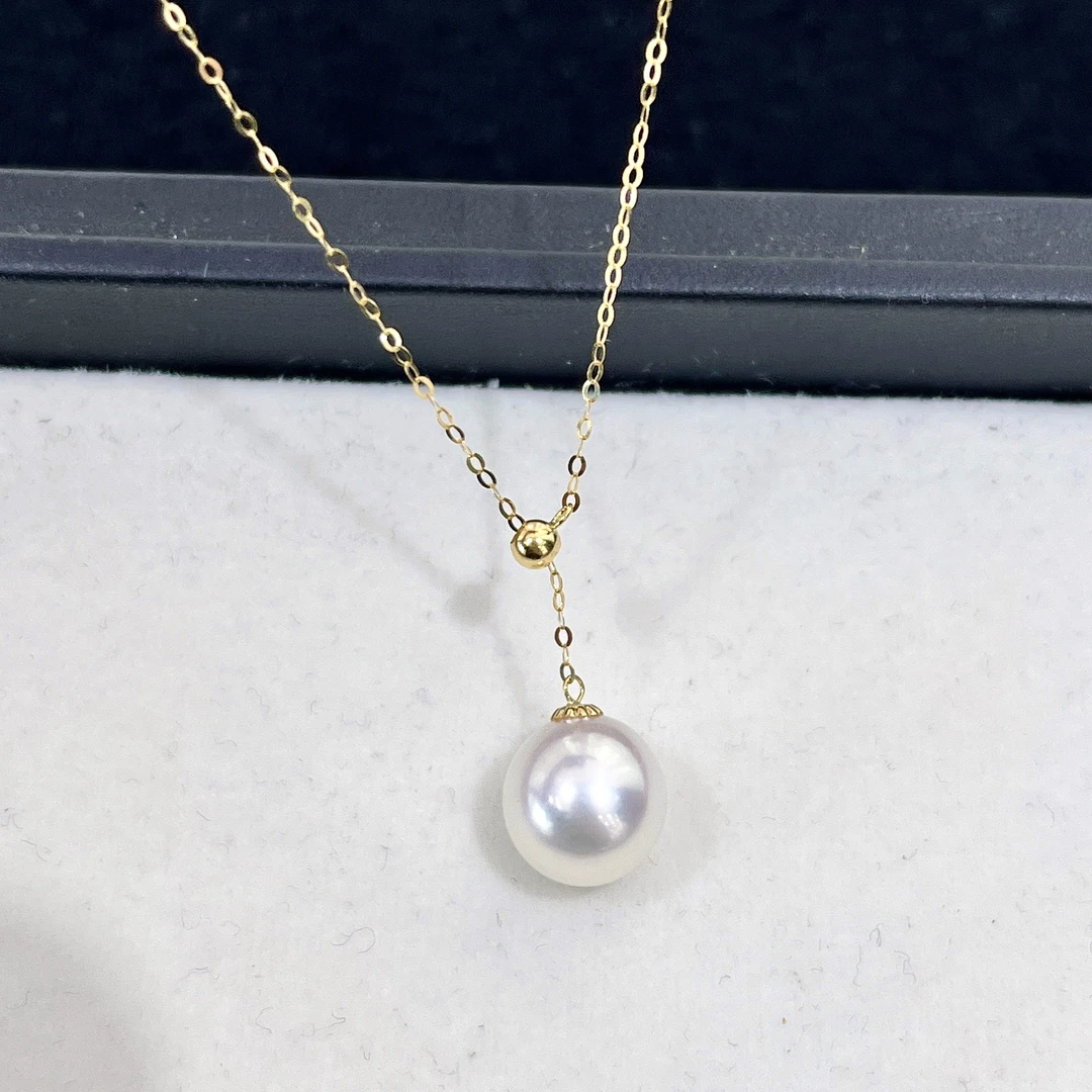 天然珍珠 海水设计款y字链 18K金 9-10MM R285