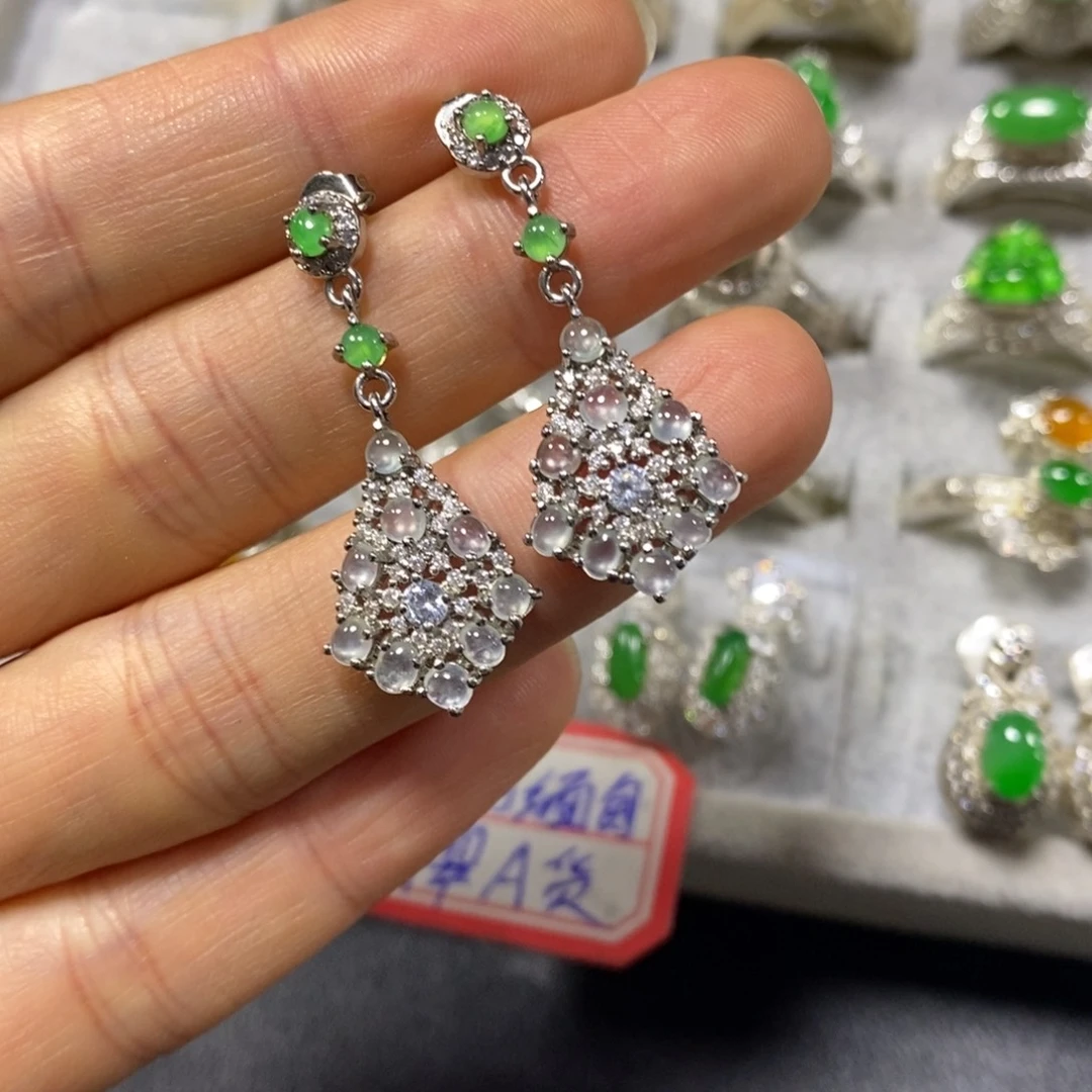 翡翠未镶嵌耳饰耳饰