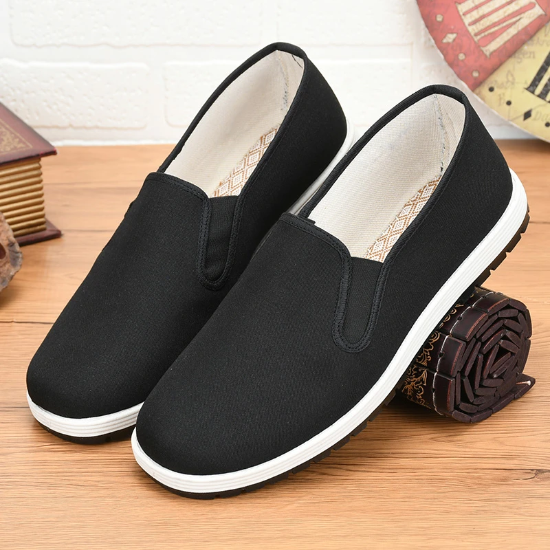 男士舒适中老年休闲黑色软底耐磨老北京布鞋爸爸鞋千层底牛筋底