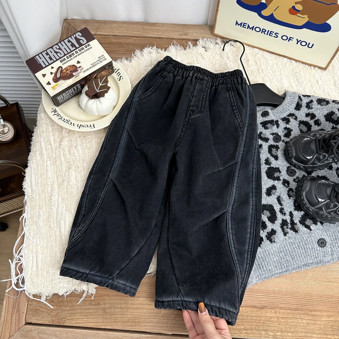 【朱鑫宇专属】男童加绒牛仔裤2024新款儿童加厚冬装长裤子BMD3502