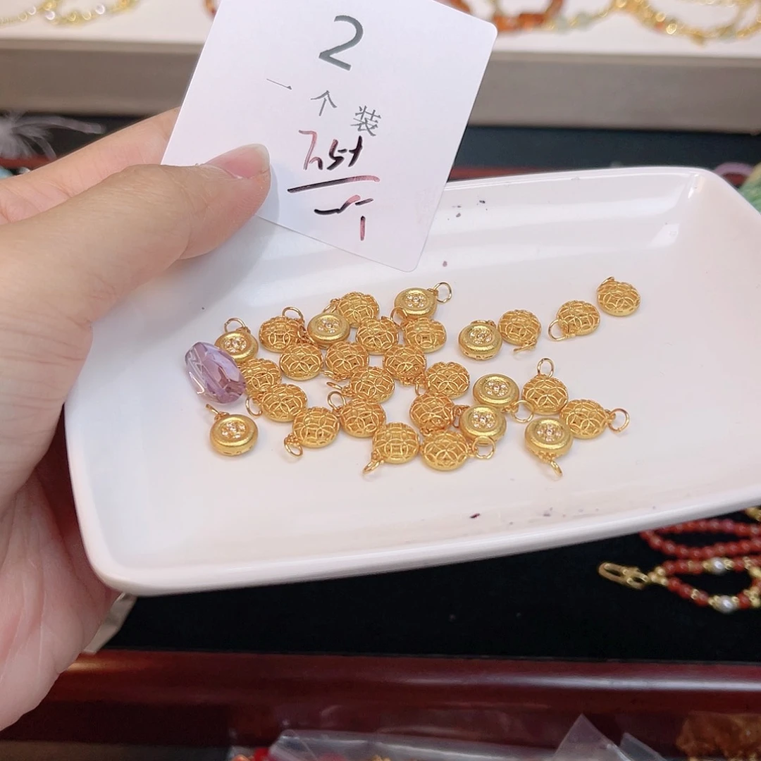 紫晶珠宝半成品银S925镀金镶嵌2