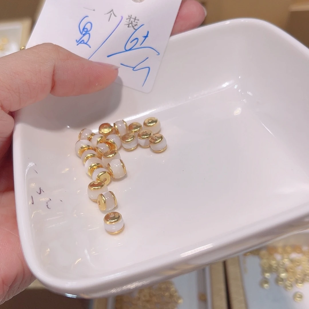 水晶珠宝半成品银S925镀金镶嵌60 。